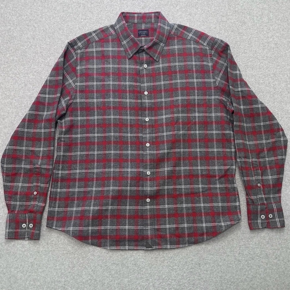 UNTUCKit Red and Gray Plaid Men's Shirt